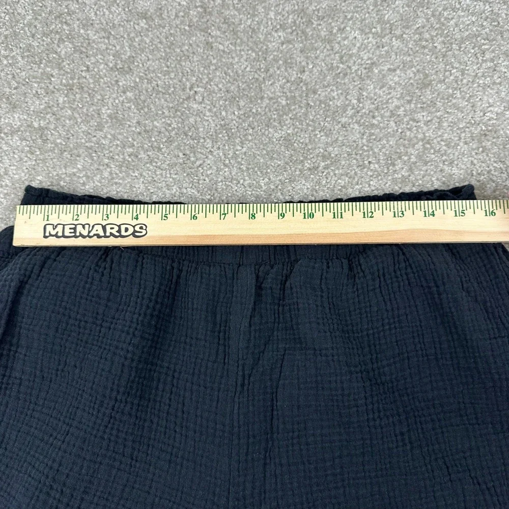 Jessica Simpson Black Cotton Gauze Wide Leg Cropped Pants Large Boho Culottes